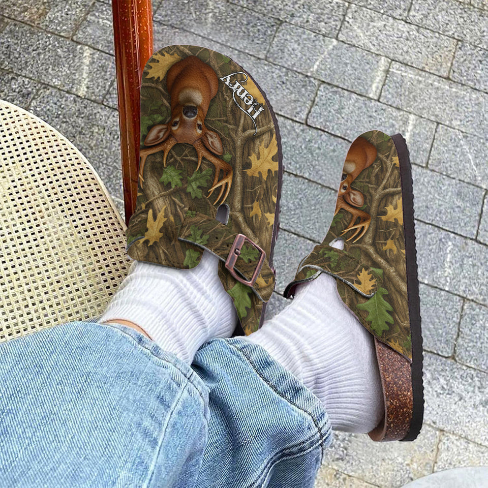 Deer Hunting, Tree Camo Pattern, Hunter Gifts - Personalized Hunting Clogs With Arch Support