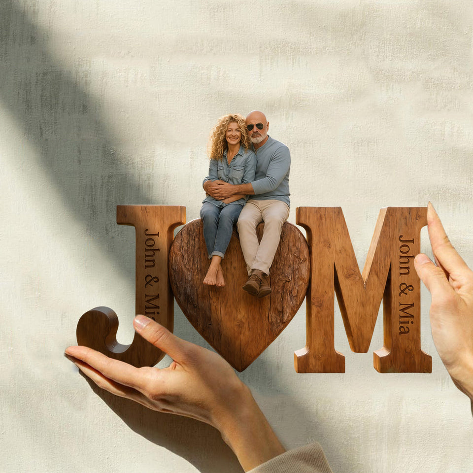 I Love You Forever - Personalized Couple Custom Shaped Wood Plaque