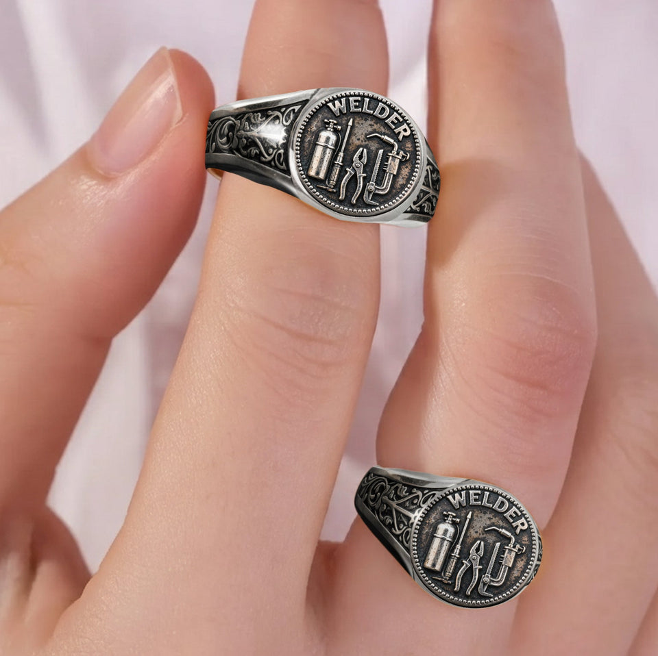 Strong Welder - Personalized Welder Signet Ring