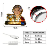 Custom From Photo Mom Grandma Flower - Personalized Mother Acrylic LED Night Light