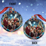 Ball With Snowy Cabin - Personalized Family Ornament