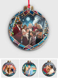 Ball With Snowy Cabin - Personalized Family Ornament