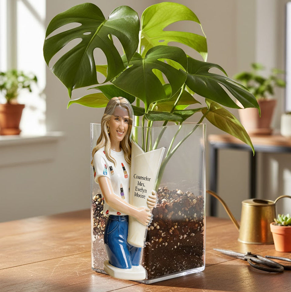 Custom Any Photo - Personalized Teacher Acrylic Pot