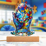 Mom And Kid - Personalized Autism Awareness Custom Shaped Acrylic Plaque