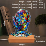 Maman et enfant - Plaque lumineuse personnalisée en forme de plaque de sensibilisation à l'autisme