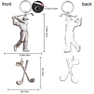 Love Golf - Personalized Golf Keychain With Charms