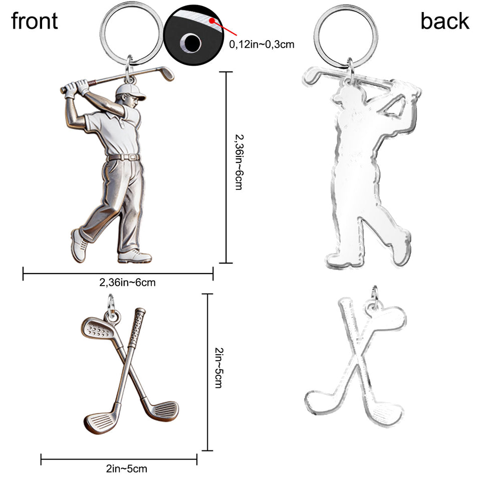 Love Golf - Personalized Golf Keychain With Charms
