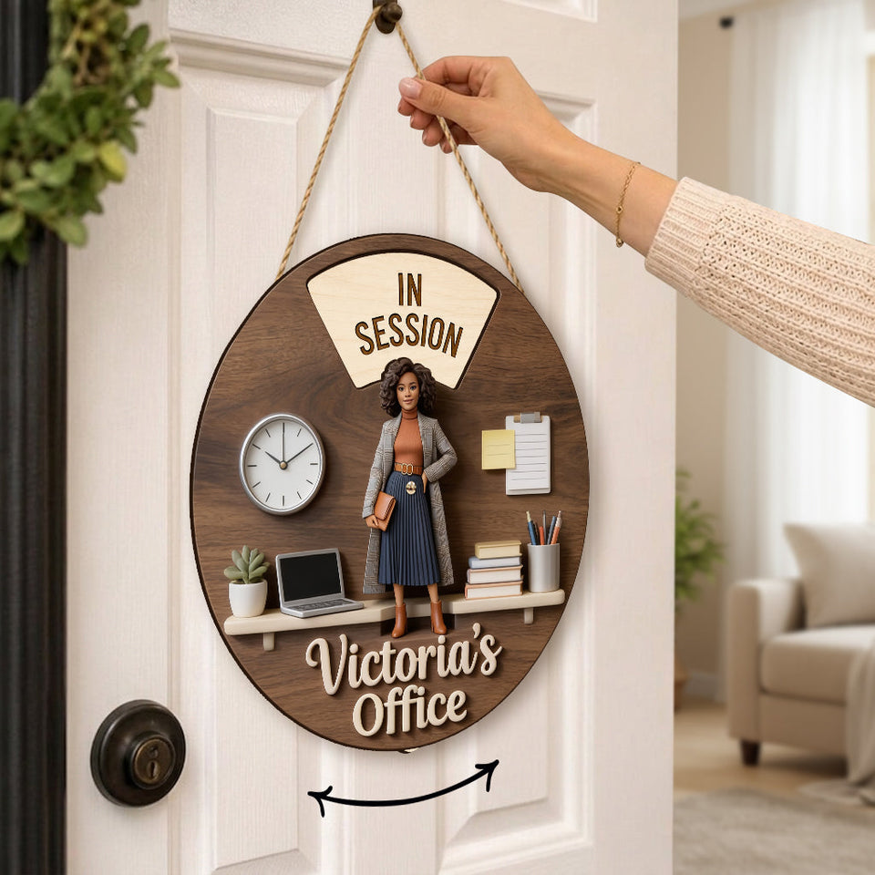 Daily Office Status - Personalized Colleague Spinner Sign Custom Shape