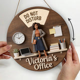 Daily Office Status - Personalized Colleague Spinner Sign Custom Shape