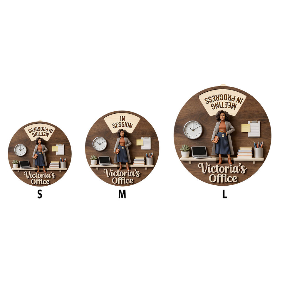 Daily Office Status - Personalized Colleague Spinner Sign Custom Shape