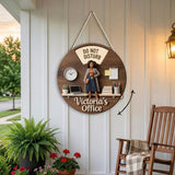 Daily Office Status - Personalized Colleague Spinner Sign Custom Shape