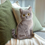 Custom Pet - Personalized Dog Faux Fur Shaped Pillow