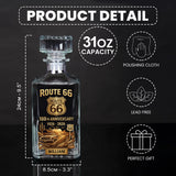Route 66 100th Anniversary - Personalized Car Lover Whiskey Decanter Set