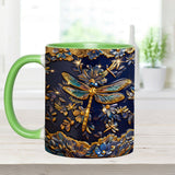 Love Dragonfly - Personalized Dragonfly Set Accent Mug with Acrylic Stirrers