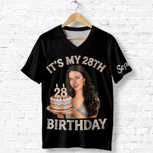 Birthday Party - Personalized Birthday Fully Printed V-Neck T-Shirt