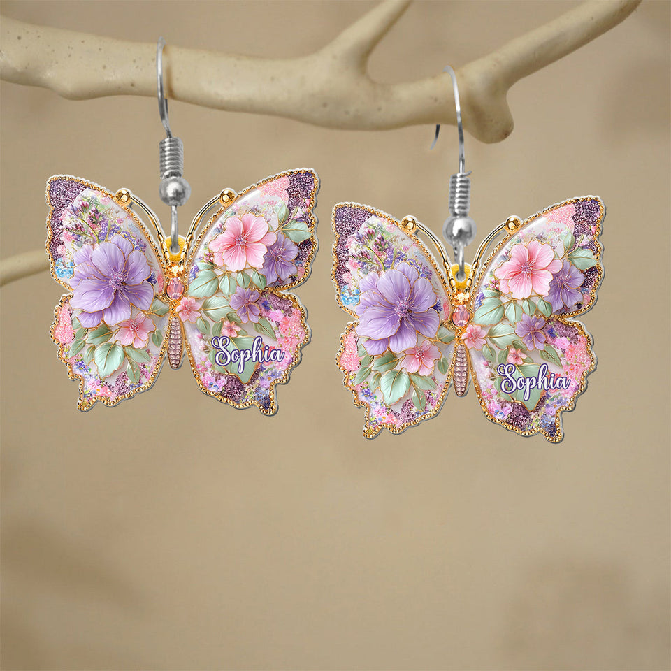 Love Butterfly - Personalized Butterfly Earrings
