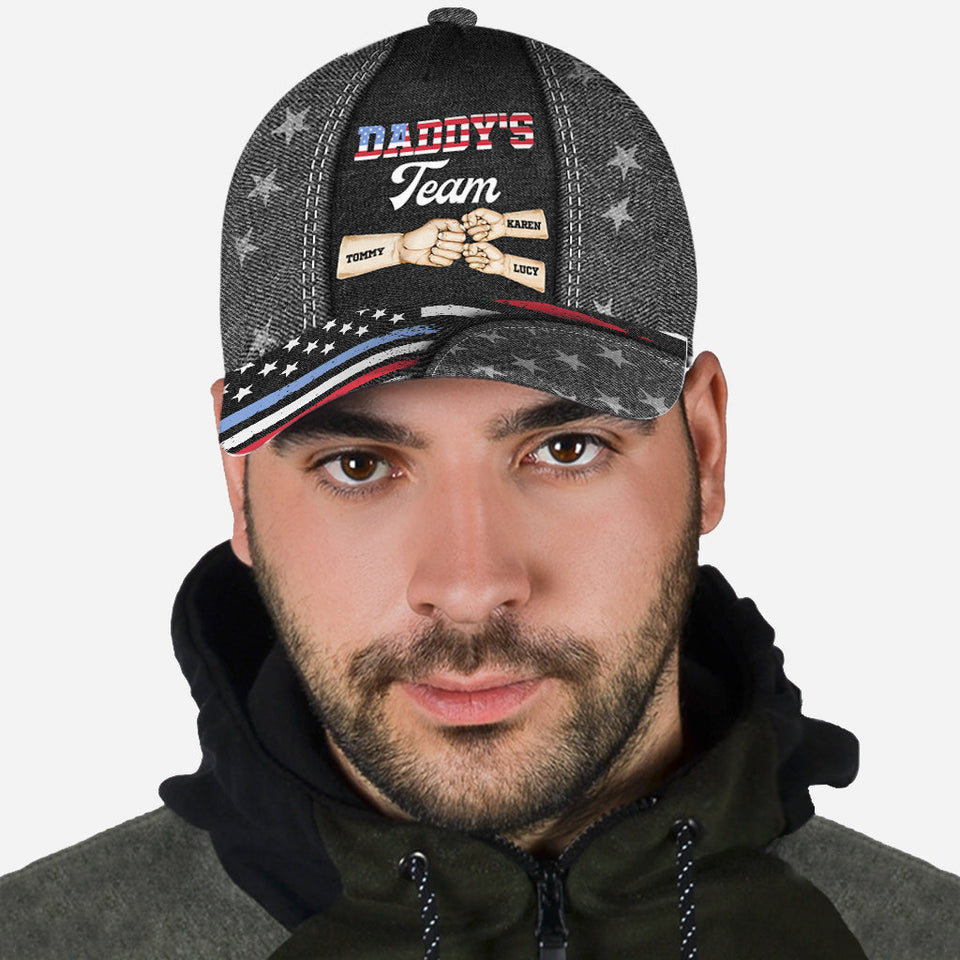 Proud Dad Team Fist Bump - Personalized Father Classic Cap