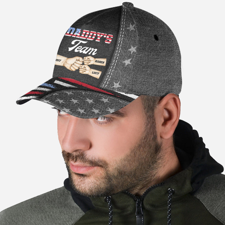 Proud Dad Team Fist Bump - Personalized Father Classic Cap