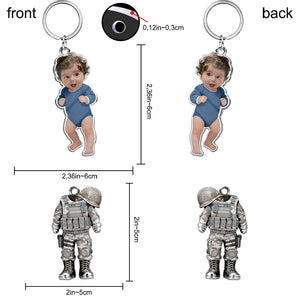 Come Home Safe Daddy - Personalized Veteran Premium Keychain With Charms