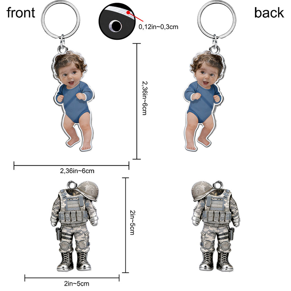 Come Home Safe Daddy - Personalized Veteran Premium Keychain With Charms