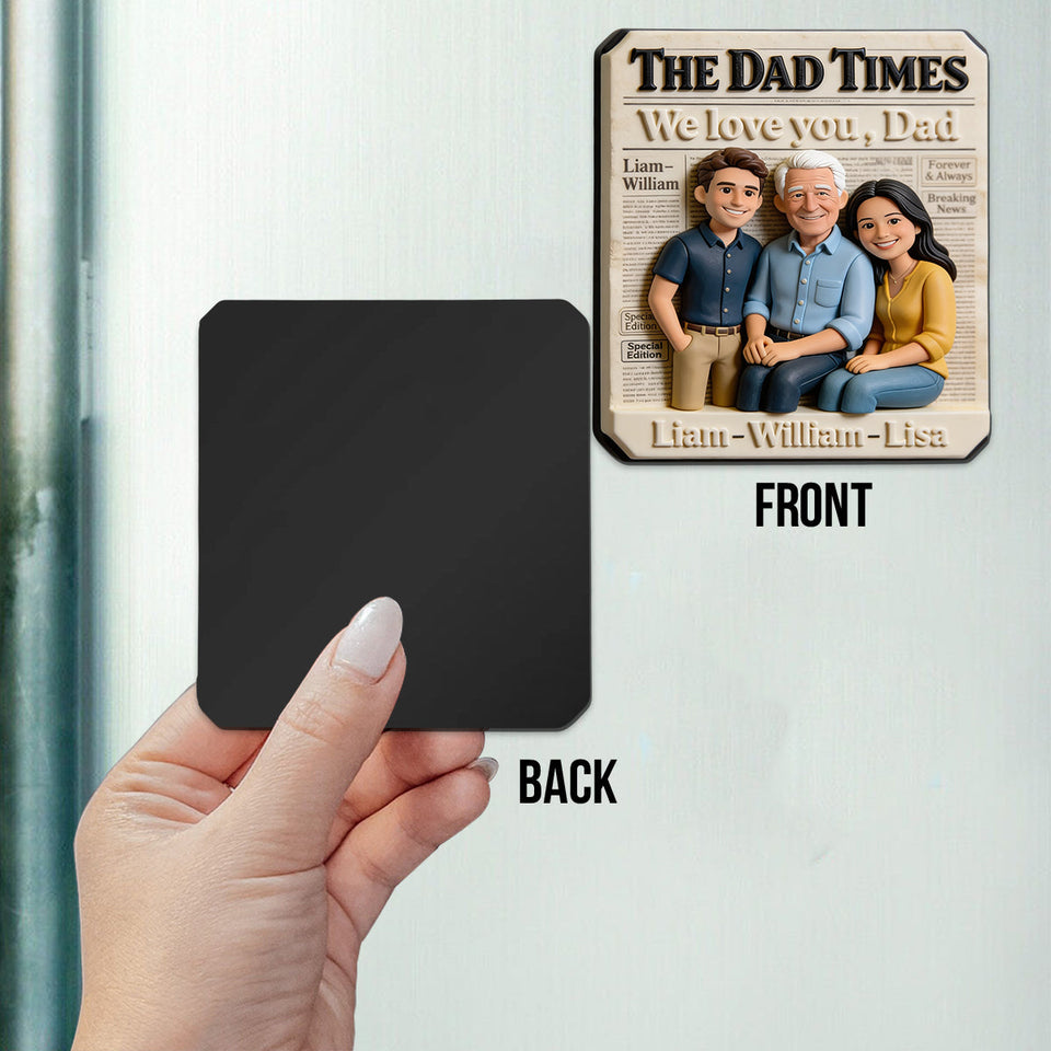 Father's Day Gifts, The Dad Times - Personalized Father Magnet