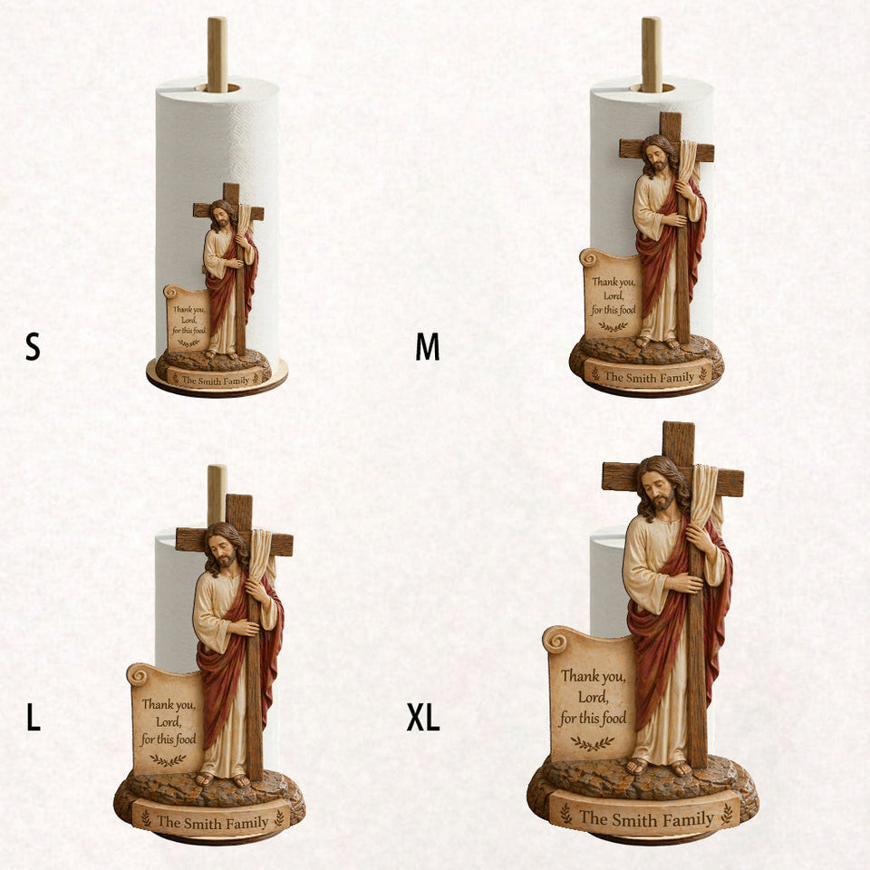 Thank You, Lord, For This Food - Personalized Christian Paper Towel Stand