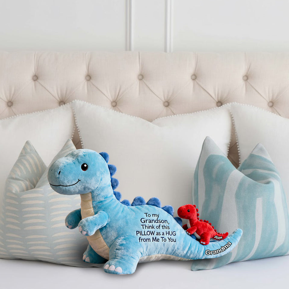 To my Grandson - Personalized Kid Faux Fur Shaped Pillow