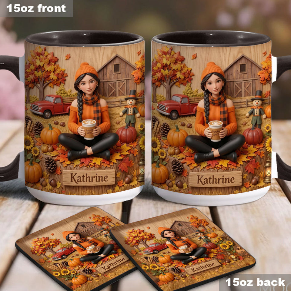 Tis The Season - Personalized Autumn Accent Mug & Coaster