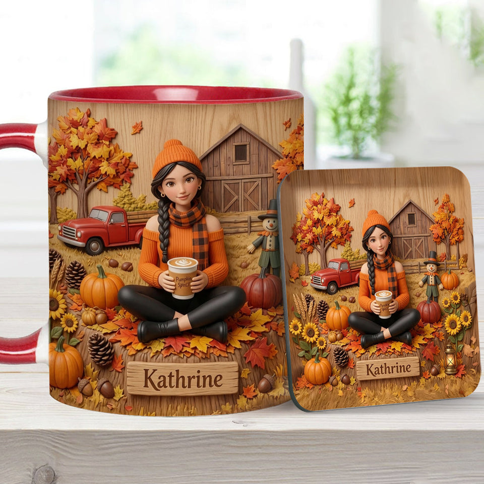 Tis The Season - Personalized Autumn Accent Mug & Coaster