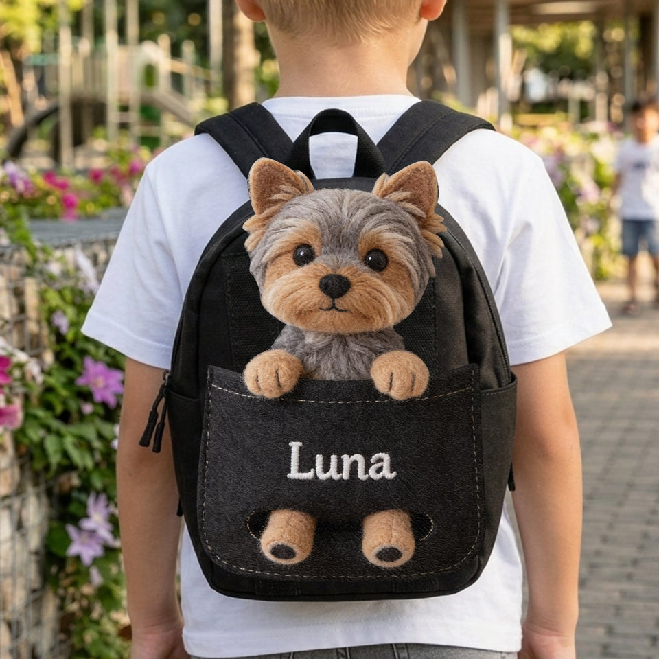 Perfect Companion - Personalized Dog Changeable Leather Patch Backpack