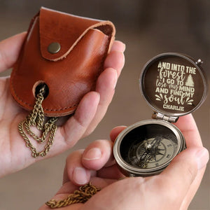 And Into The Forest I Go Camping Bear - Personalized Camping Compass