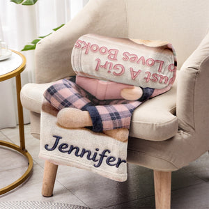 Just A Girl Who Loves Books - Personalized Book Blanket