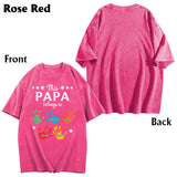 This Papa Belongs To Hands Prints - Personalized Grandpa Wash T-Shirt