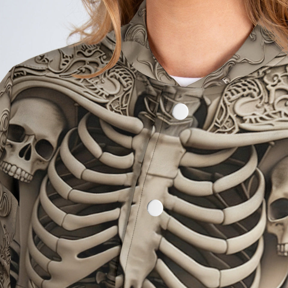 Scary Skull - Personalized Skull Varsity Jacket
