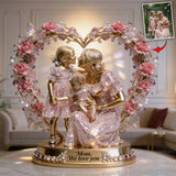Flower Heart - Personalized Mother Custom Shaped Acrylic Plaque