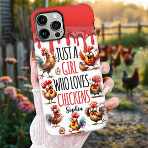 Just A Girl Who Loves Chicken - Personalized Chicken Full Print Phone Case