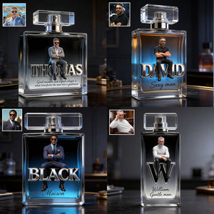 Cologne For Man - Any Photo, Any Title - Personalized Luxury Refillable Perfume Bottle