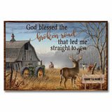 God Blessed The Broken Road - Personalized Couple Hunting Poster