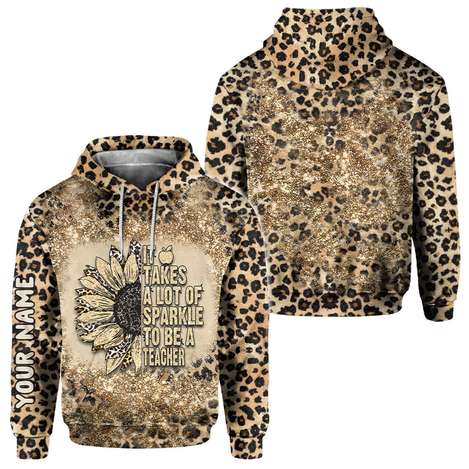 Be A Teacher - Personalized All Over T-shirt and Hoodie With Faux Glitter Print