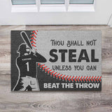 Thou Shall Not Steal - Personalized Baseball Doormat
