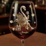 Elegant Flamingo - Personalized Flamingo Wine Glass With Long Stem