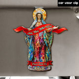 Pray For Us - Personalized Christian Shaped Car Visor Clip