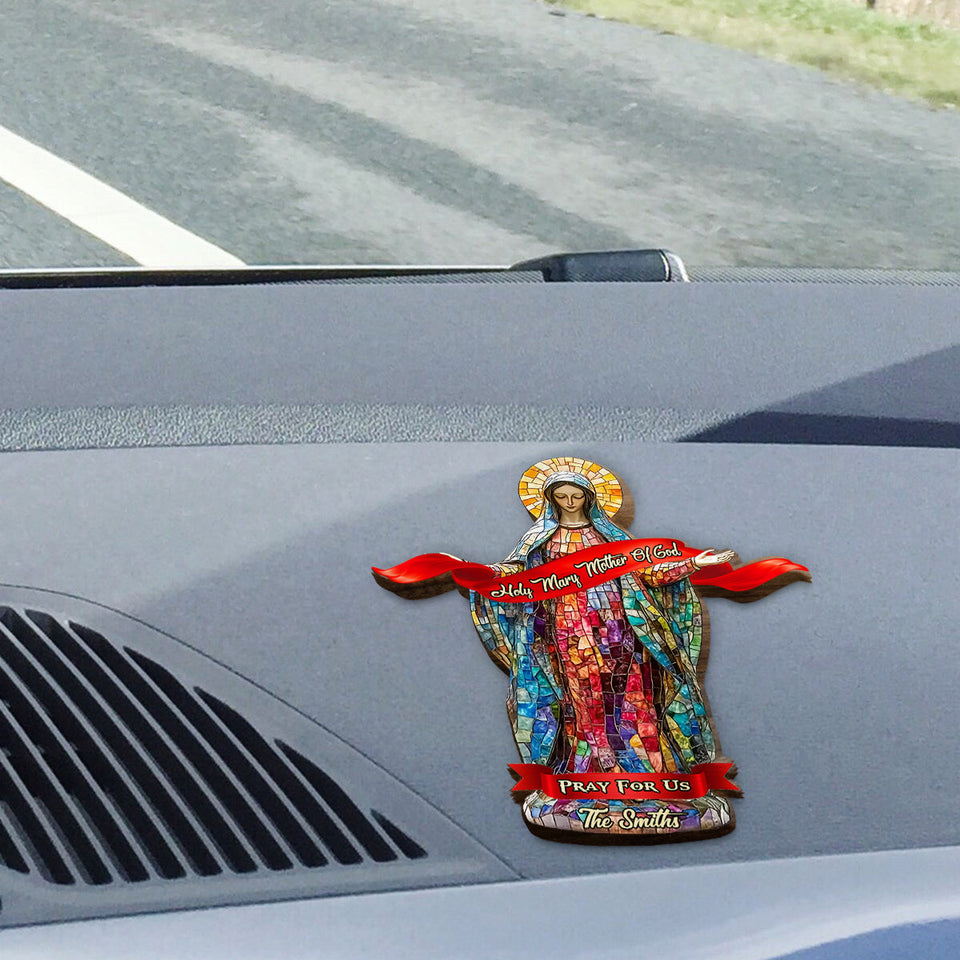 Pray For Us - Personalized Christian Shaped Car Visor Clip