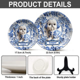 Assiette ronde en céramique personnalisée avec un adorable chien