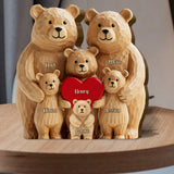 Bear Family - Personalized Family Shaped Wooden Puzzle