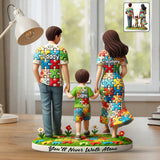 Tu ne marcheras jamais seul - Plaque acrylique personnalisée de sensibilisation à l'autisme