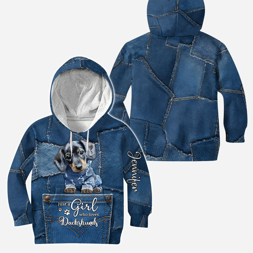 Just A Girl Who Loves Dachshund - Personalized Dachshund Hoodie and Leggings