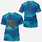 Turtle And Wave - Personalized Turtle All Over Shirt