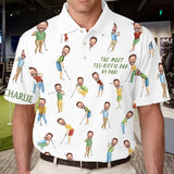 Best Dad By Par - Personalized Father Polo Shirt
