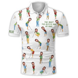 Best Dad By Par - Personalized Father Polo Shirt